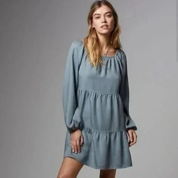 Anthropologie Long Sleeve Tiered Tunic Dress - Picture 1 of 9